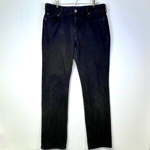 Levi’s 505 Straight Leg Womens 14L (32x34) Stretch Black Denim Jeans Black Label